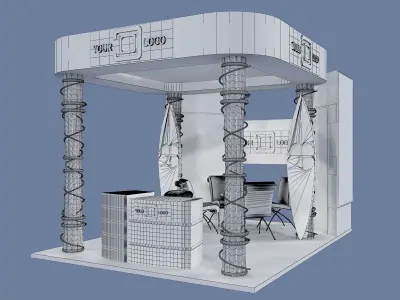 Booth Exhibition Stand a596g 3D model