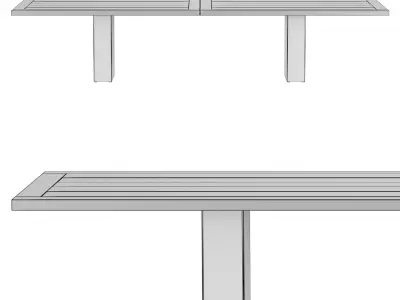 Doble modern design teak table 3D model