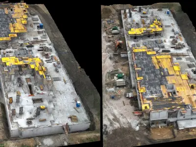 construction-site terrain builduing photogrammetry Low-poly 3D model