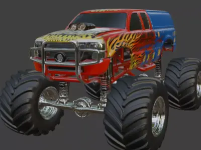Custom Monster Truck 3D Model 3D model