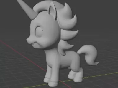 Cute Unicorn Statue 3D Model 3D print model