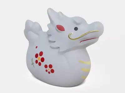 Japanese Dragon Sign Okimono Statue Low-poly 3D model