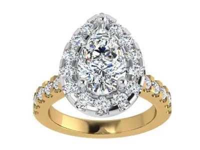 Pear Halo Ring 4175 3D print model