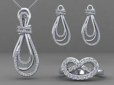 Knot set jewelry 3D print model