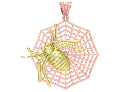 Luxury Spider Web Pendant with Sculpted Spider 3351 3D print model