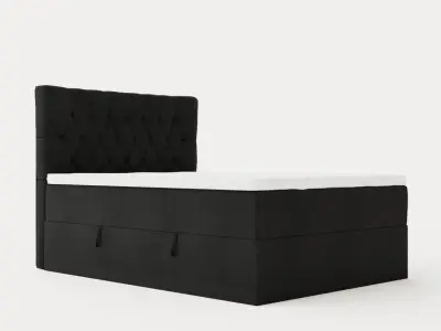 Boxy Box Bed 140x200 Cm Svart Low-poly 3D model