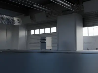 Pitlane Garage 3D Scene 3D model