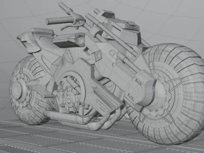 sci fi motobike Low-poly 3D model