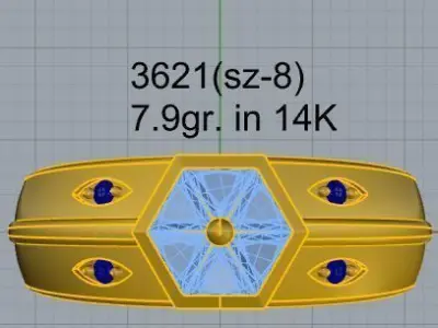 Hectagonal Fashion Ring 3621 3D print model