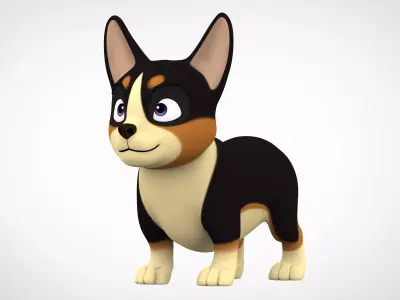 Corgi  Low-poly 3D model