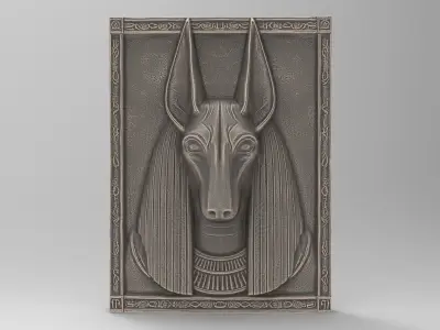 Anubis Plaque - Detailed Ancient Egyptian Decor 3D print model