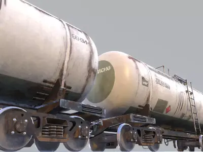 Railway Oil Tank Car vr2 Low-poly 3D model