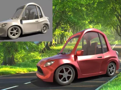 car cartoon 3D model purchase