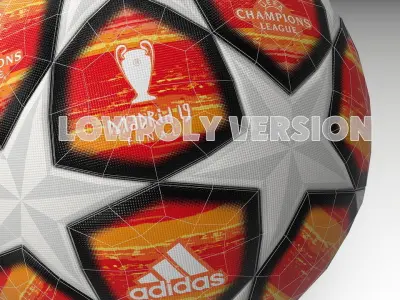 Ball Champions League 2019 PBR Low-poly 3D model