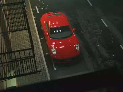 911 and night Low-poly 3D model