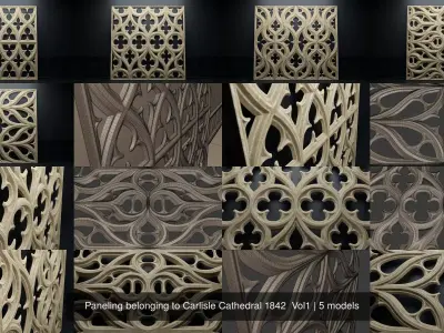 Paneling belonging to Carlisle Cathedral 1842  Vol1 3D Model Collection