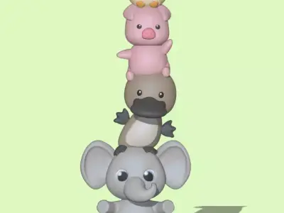 Animal Tower 3D print model
