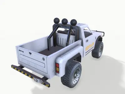 PickUp White Low-poly 3D model