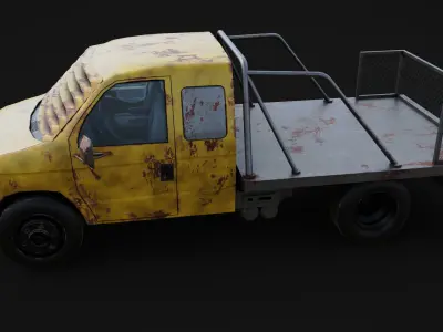 rusted truck car Low-poly 3D model