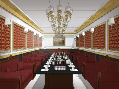 high-quality hostess bar Karaoke room 3D model