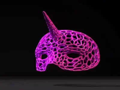 Halloween Unicorn Mask 3D print model