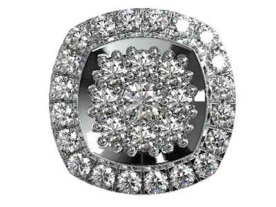 Jewelry earring with diamonds 3D print model