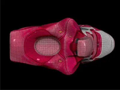 Anime RED sneakers Low-poly 3D model