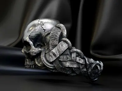 Jewelry Vikings Ring Skull 2024 -T1 3D print model