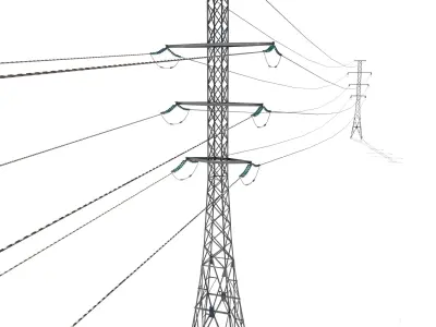 Electricity Pole 26 Low-poly 3D model