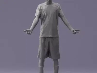 000308 Soccer Player in Blue and White Uniform 1114 3dp 3D print model