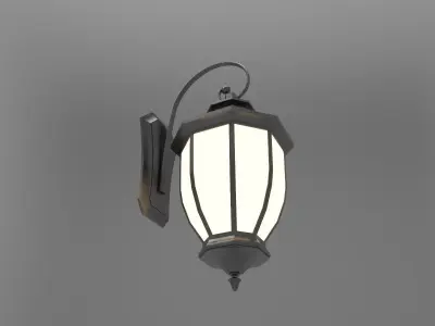 lantern D outdoor wall sconce 3D model