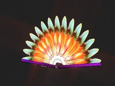 Another Colorful Decoration Fans collection Low-poly 3D model