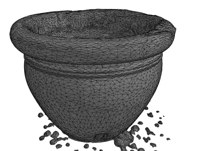 Weathered Terracotta Plant Pot Low-poly 3D model