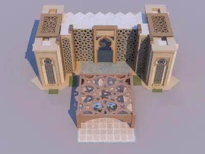 0170 - Islamic Facade Building 3D model