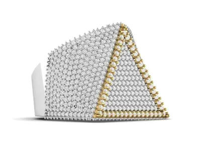 Triangular Pyramid Shape Champions Diamond Ring 02 3D print model