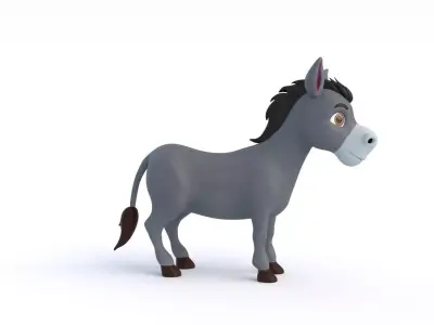Cartoon Donkey 3D model