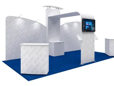 Exhibition booth 10x20ft 3DM012 3D model