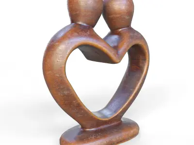 Figurine of people in love Low-poly 3D model
