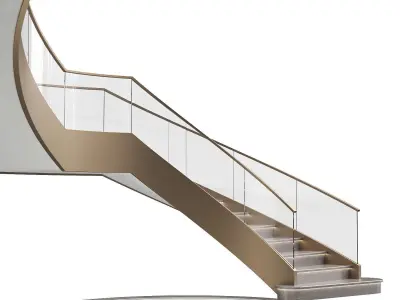 Luxury spiral staircase 3D model