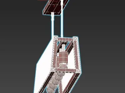 hagar gold pendant light with clear glass shades 3D model