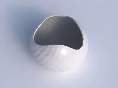 Bowl Spheric wavy with uniform polygons 3D print model