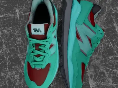NEW BALANCE 3D SHOES - GREEN - BROWN Low-poly 3D model