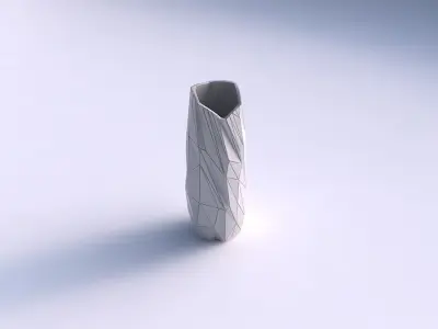 Vase arc hexagon with twisted random triangle plates 3D print model purchase