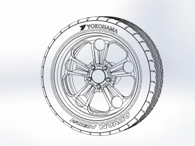 Custom wheels Budnik Cannon 18inch for scale model 3D print model