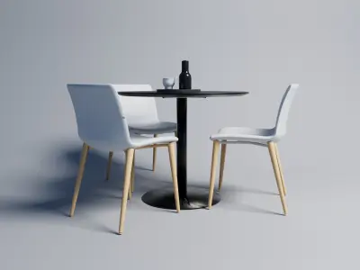 Dining Table and Chair Set 3D model