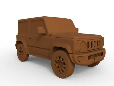Suzuki Jimny Sierra 2019 3D model low poly Low-poly 3D model