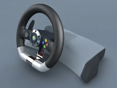 TKs Microsoft XBox 360 Racing Wheel Low-poly 3D model