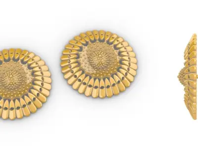 Dhritya Mandala Pendant Set With Ring 3D print model