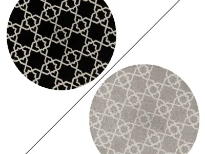 Round Rug Set 112 3D model