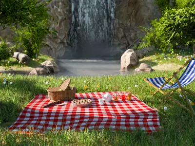 Picnic Scene Free 3D model